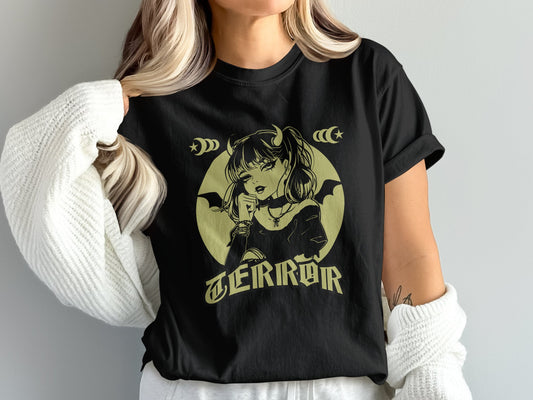 Gothic Demon Girl Graphic Tee Shirt Product