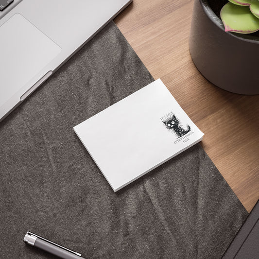 Stressed Cat Note Pads - It's Fine Everything is Fine - Cat Lover Gift