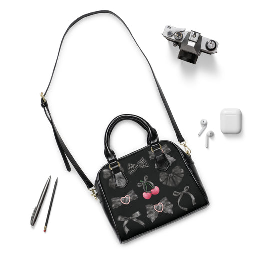 Black Ribbon Dark Coquette Handbag